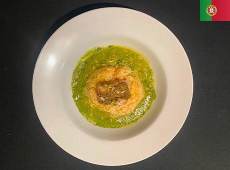 Grouper Carolino rice with basil mousse